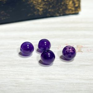 アメジスト 濃紫 6mm丸玉 穴あり １粒売り　天然石